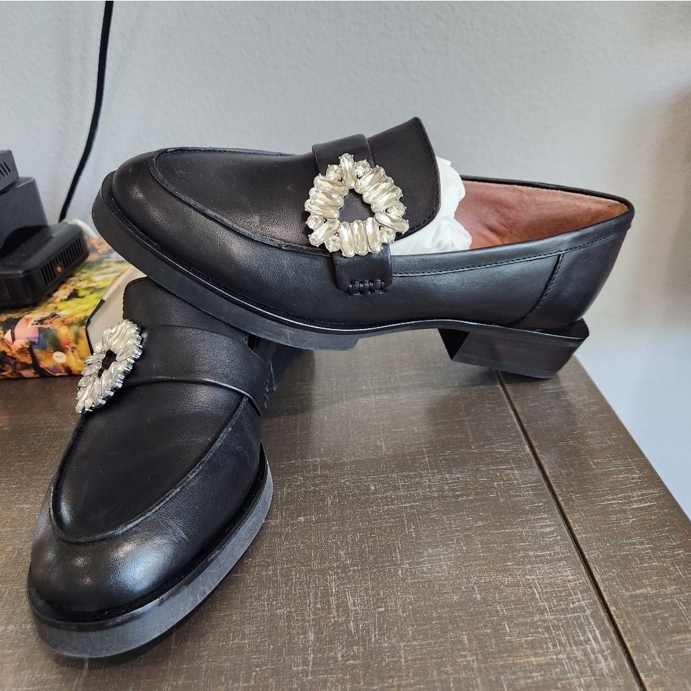 Gianni Bini jeweled black loafers - Picture 3 of 8